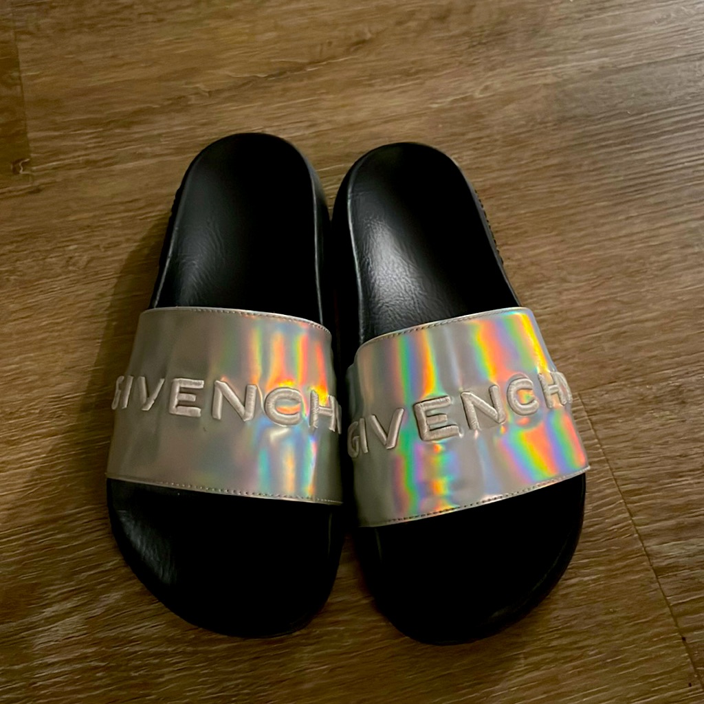 Givenchy Silver Slides
